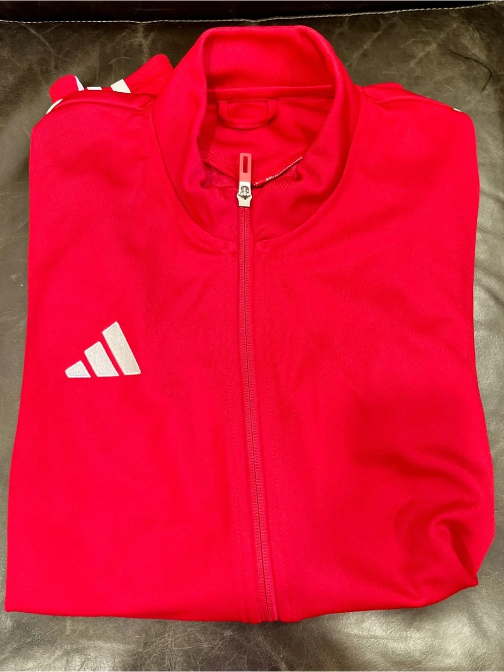 Adidas Men’s Red Track Jacket with White Stripes and Track pants